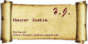 Hauzer Joakim névjegykártya